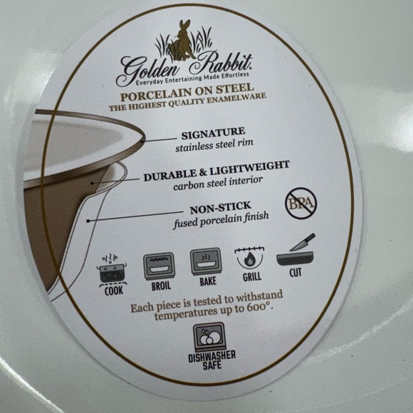 Taupe Swirl 4 qt Golden Rabbit Enamelware Dutch Oven New In Box - Picture 8 of 15